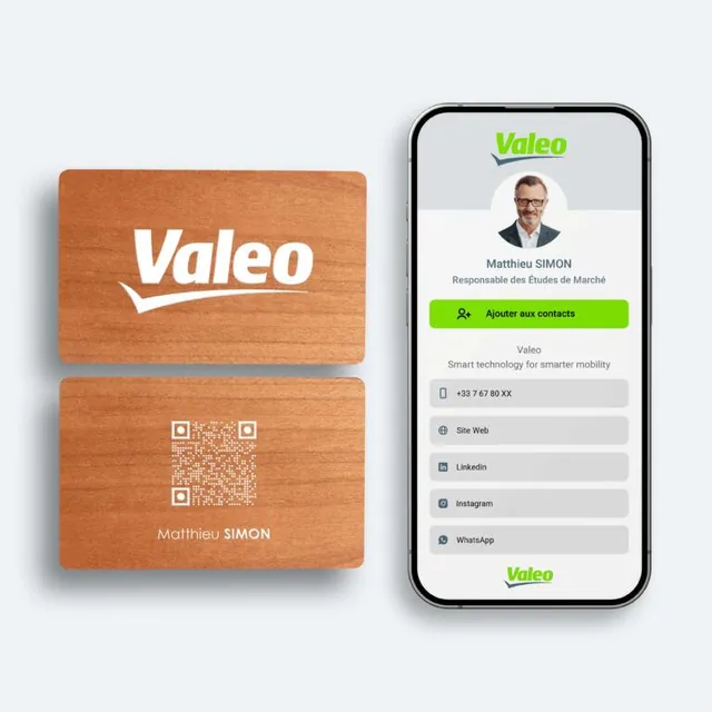 Carte de visite NFC Valeo